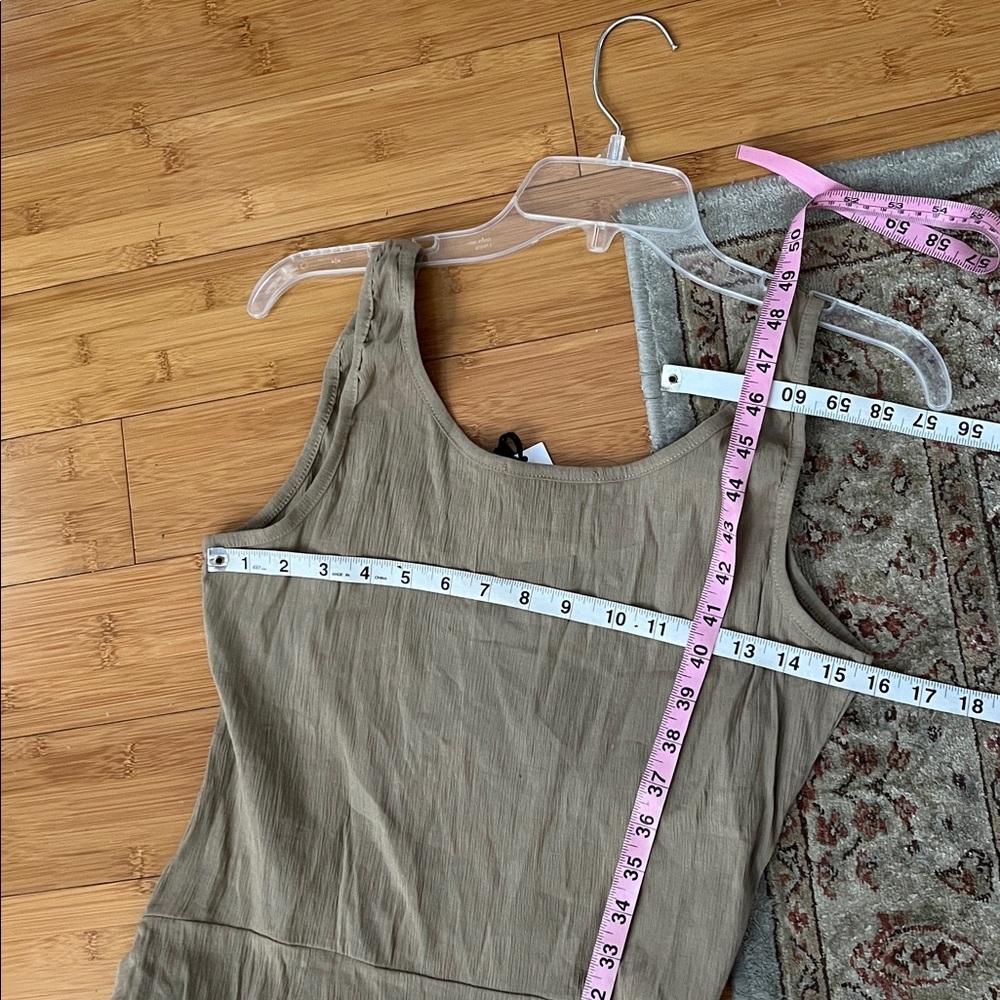 NEW ANEMOS selene drop waist drape midi dress in taupe Medium - Picture 8 of 9